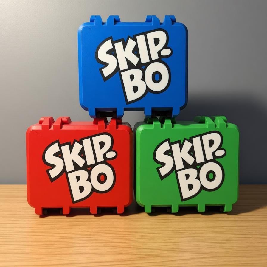 Skip-Bo Card Game Travel Case: Durable Storage Box & Card Holder