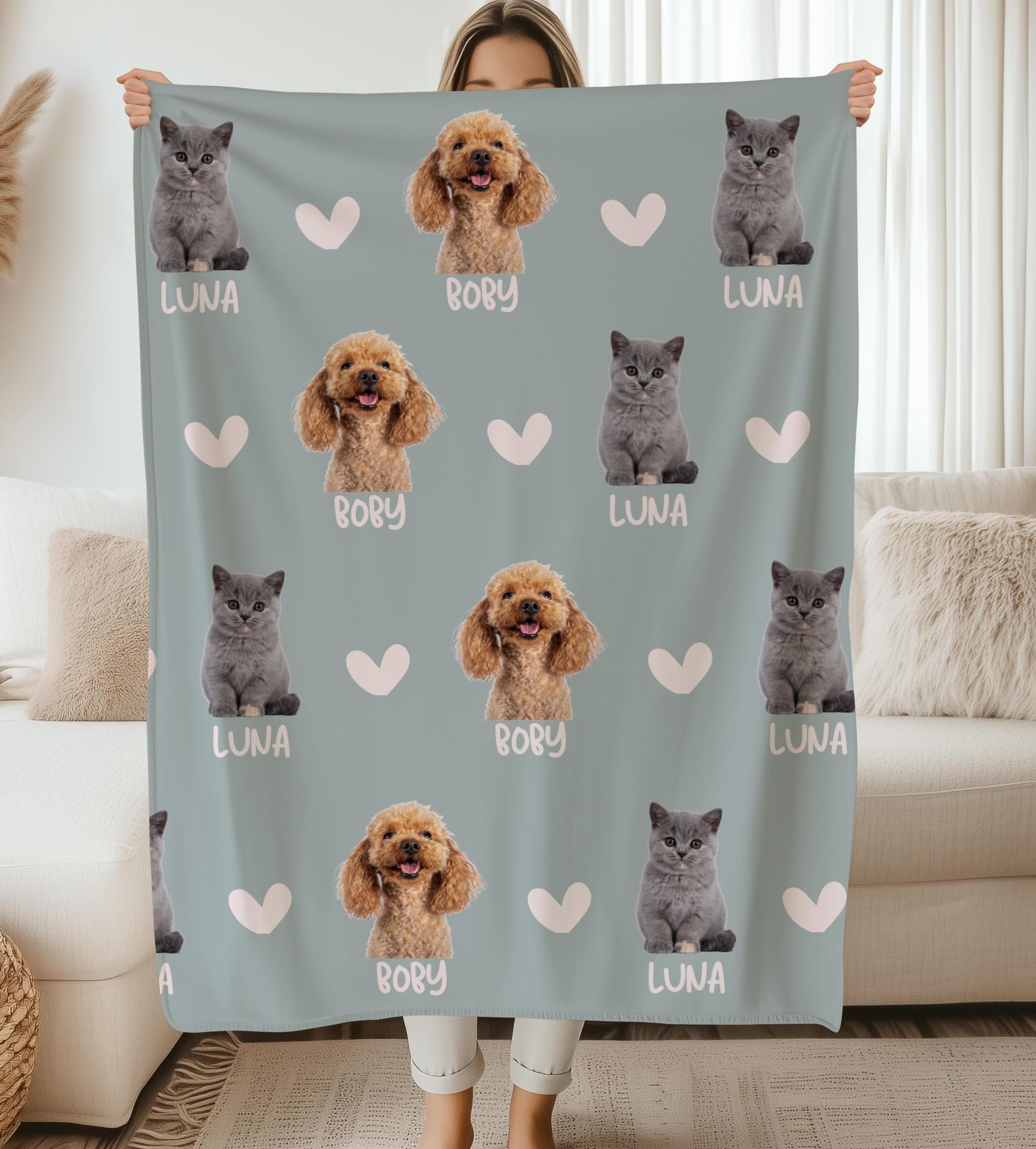Custom Pet Blanket, Custom Cat Name Blanket, Cat Picture Blanket, Custom Pet Photo Blanket, Custom Dog Blanket, Personalized Dog Blankets