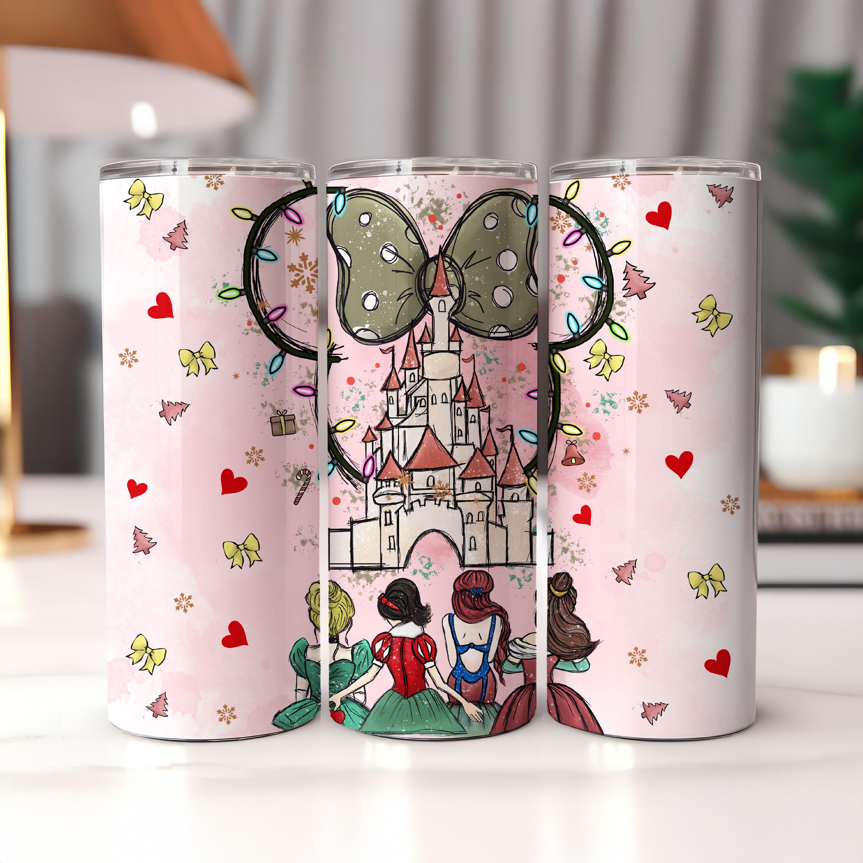 Disney Princess Tumbler, Disney Castle Tumbler, Disney Character Tumbler, Disney Princess Tumbler, 20oz Disney Tumbler Gifts, Xmas Kid Gifts