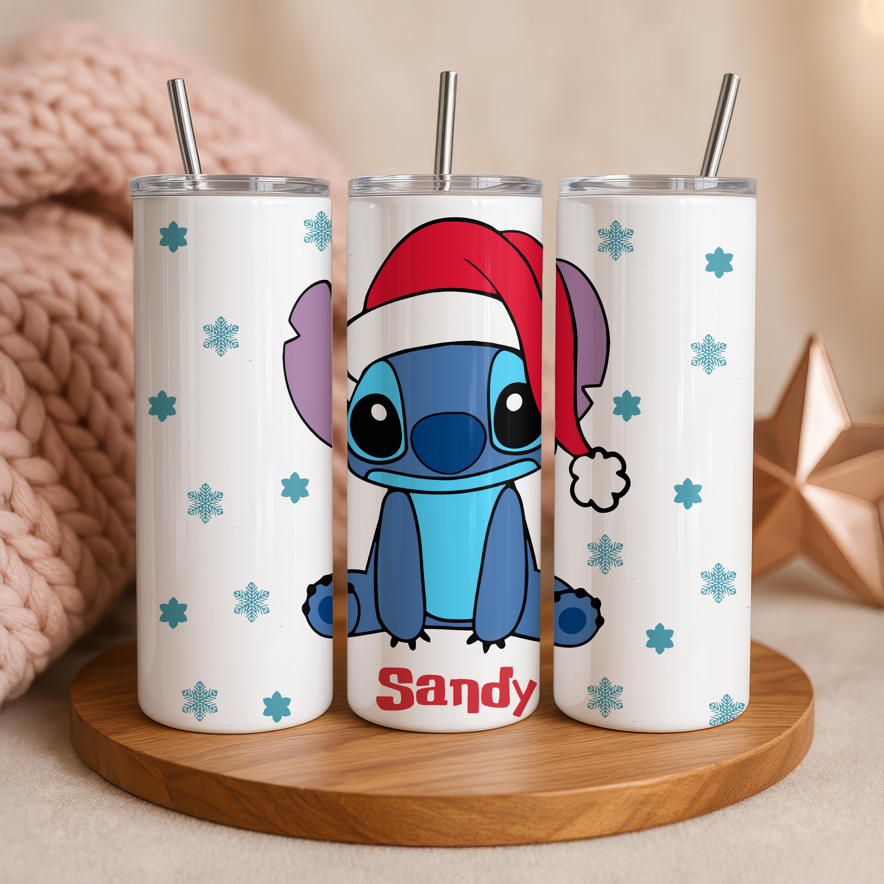 Personalized Stitch Tumbler with Name, Lilo and Stitch Travel Mug, Christmas Lilo and Stitch Water Bottle, Kids Gifts, Ohana Means Family