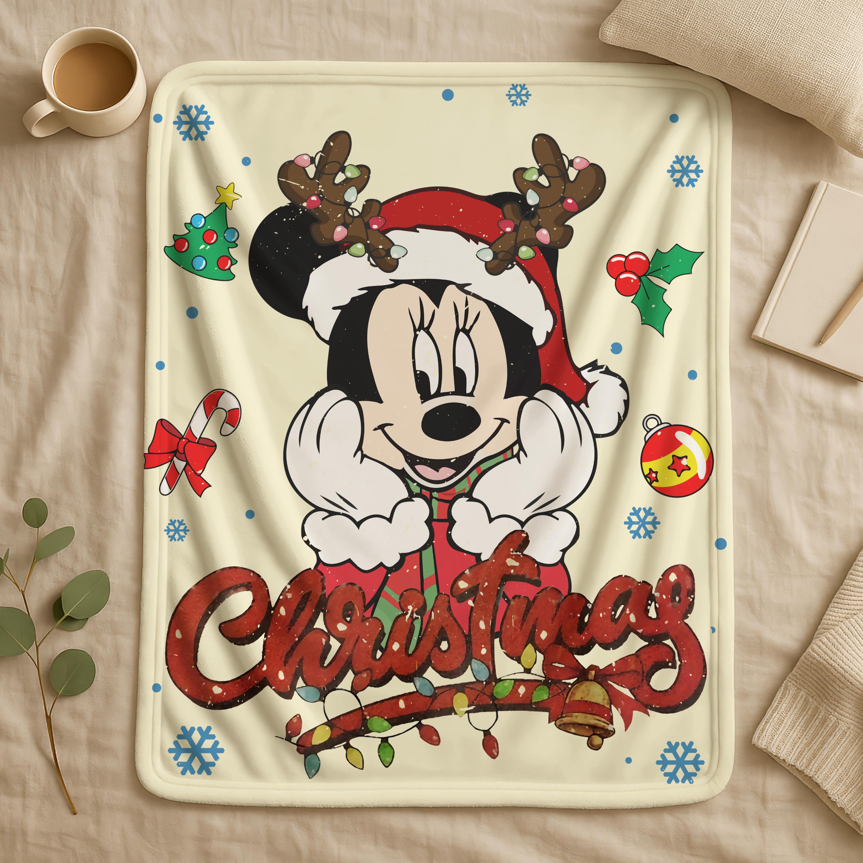 Mickey Disney Christmas Blanket, Mickey Blanket, Disneyland Mickey Santa Claus Christmas Couch Sofa Blanket, Toddler Christmas Party Gift