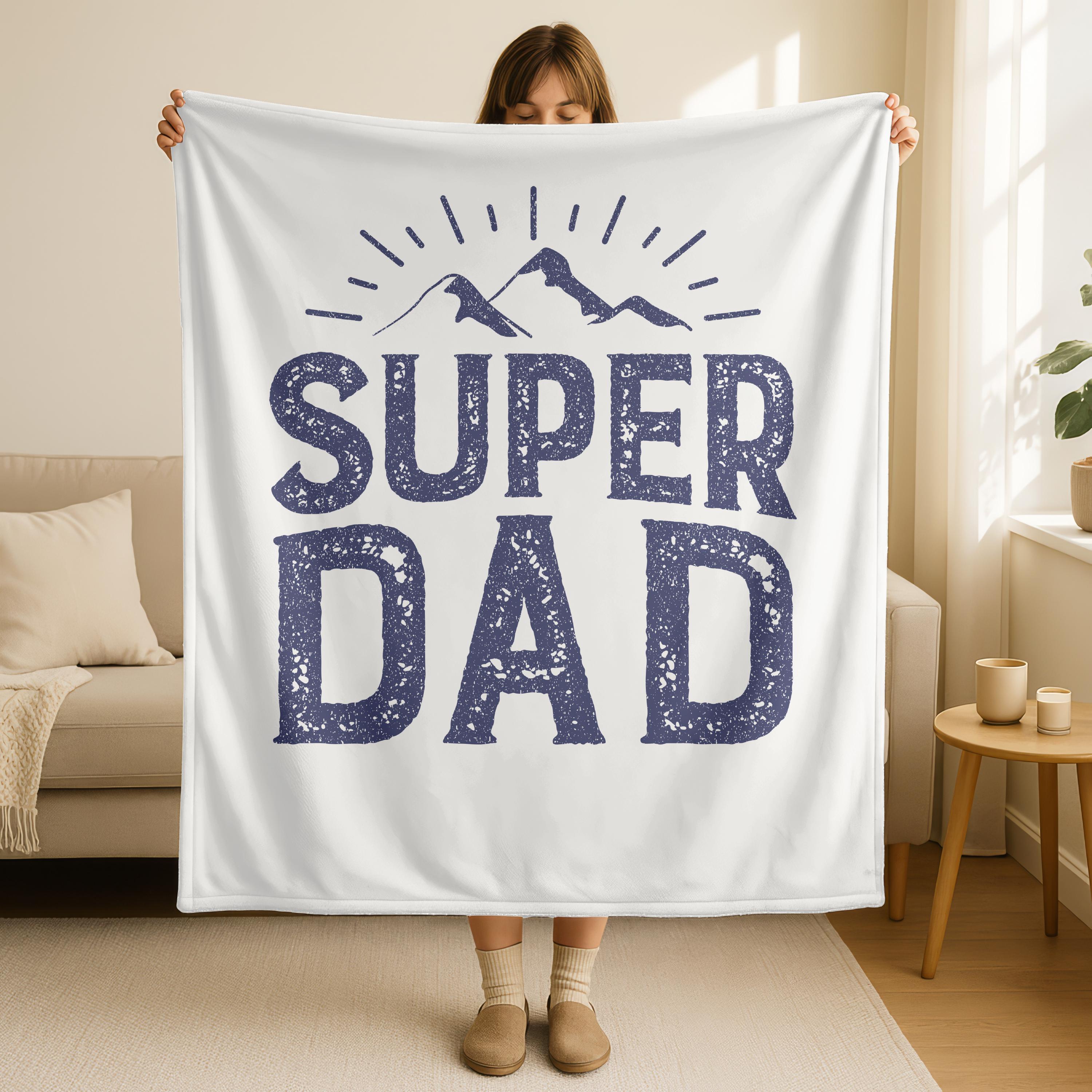 Super Dad Blanket, Superhero Blanket, Daddy Gift, Cool Dad Blanket, Funny Father’s Day Gift, Velveteen Plush Blanket, Cozy Throw Blanket