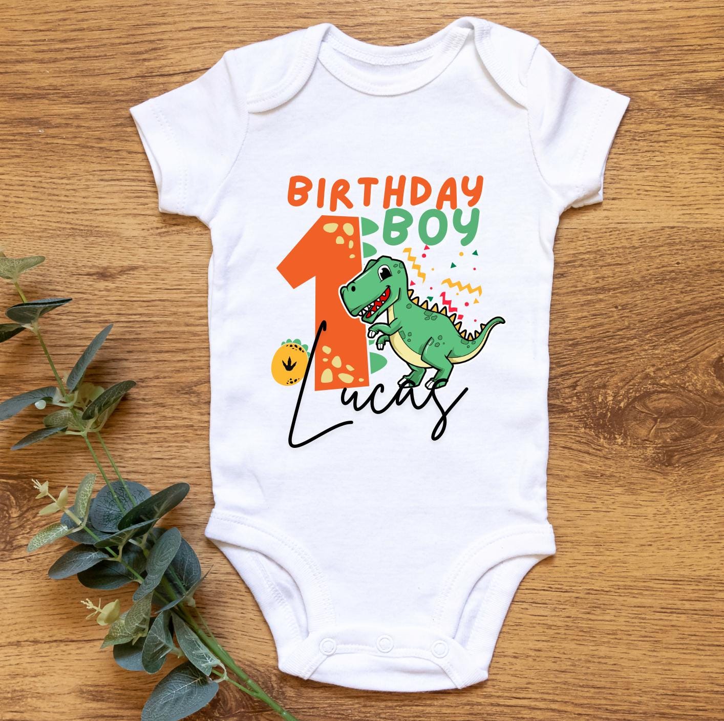 Personalized Dinosaur Birthday Shirt with Name & Number, Any Age Celebration, Personalised Dino Tee for Kids, Custom Dino Birthday Shirt