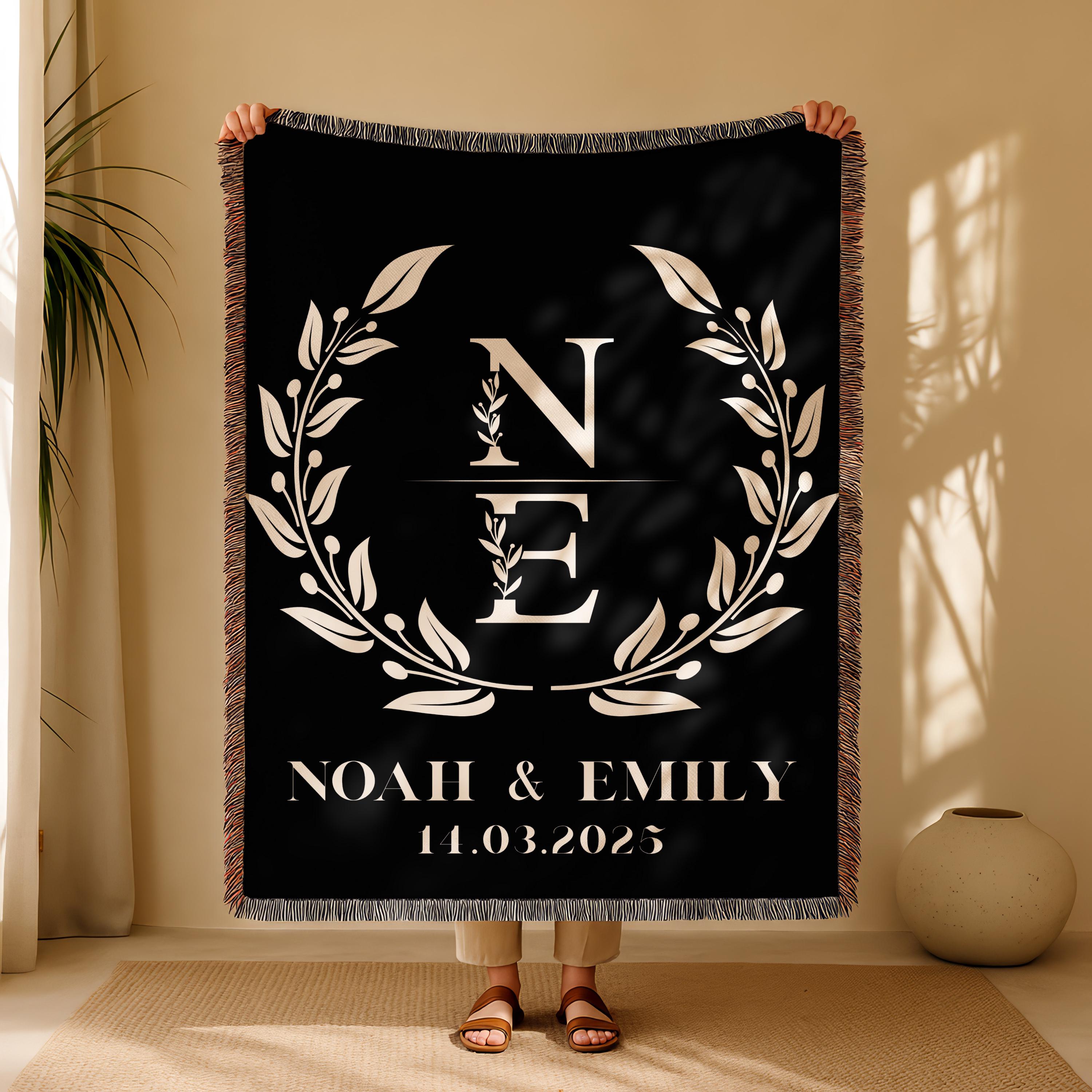 Personalized Throw Couples Blanket with Names, Bridal Shower Gift, Wedding or Valentine's Day Soft Blanket, Unique Gift for Any Occasion