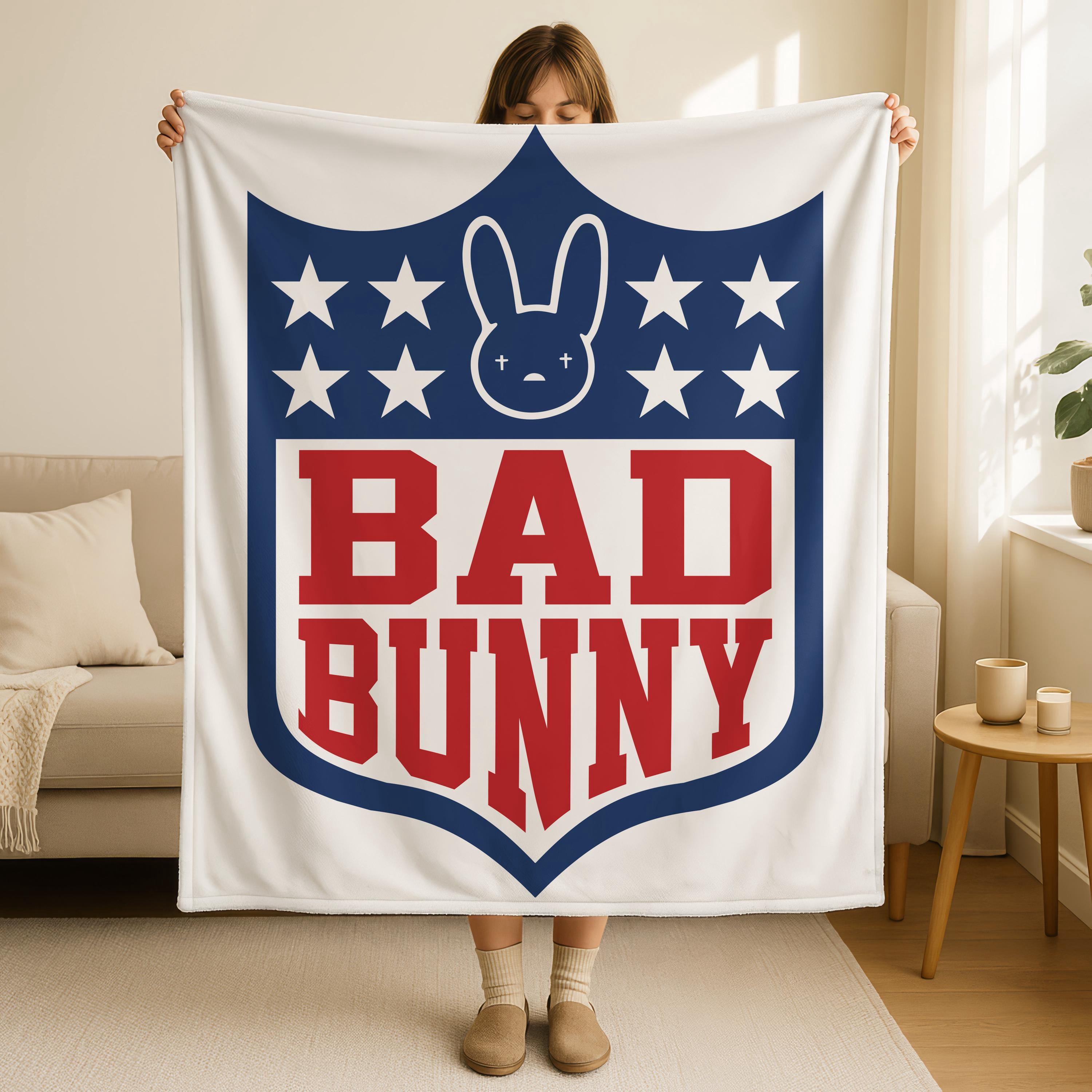 Bad Bunny Blanket, Benito Bowl Gift, Halftime Show Merch, Bad Bunny Birthday Gift, Bad Bunny Music Lover Gift, Bad Bunny Concert Fan Gift