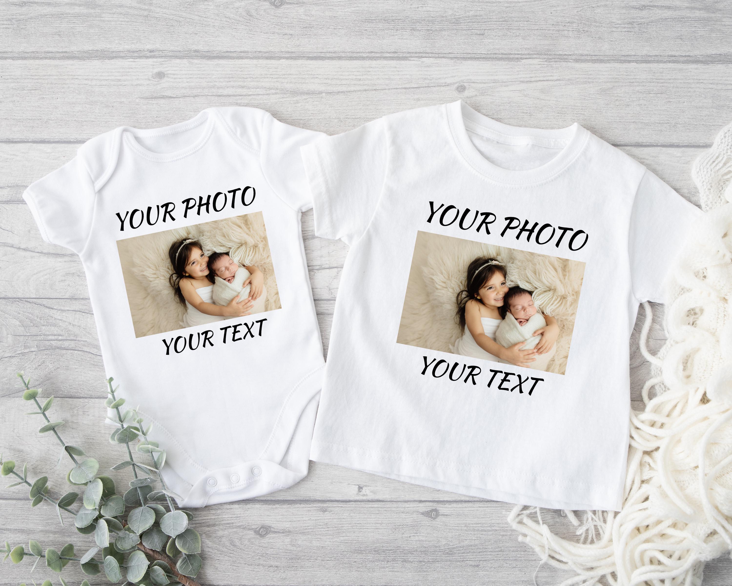 Personalised Kids Photo Shirt, Kids Custom Photo and Text Shirt, Personalized Toddler Photo Shirt, Custom Photo Baby Bodysuit,Your Own Photo