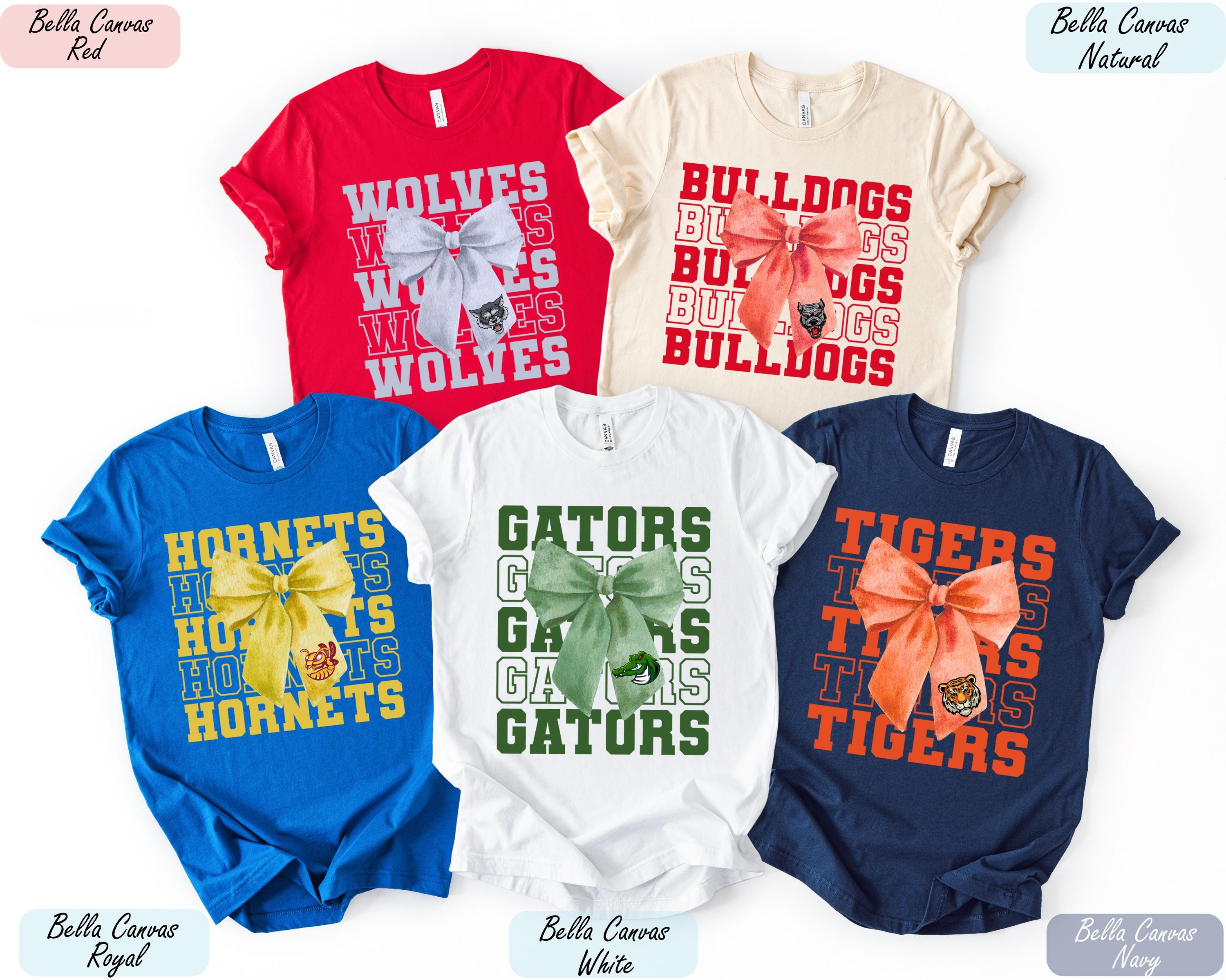 Personalized Team Mascot Shirt, Sports Team Mascot Shirt, Custom School Team, Matching Team Tee, Coquette Game Day Shirt, Favorite Team Tee
