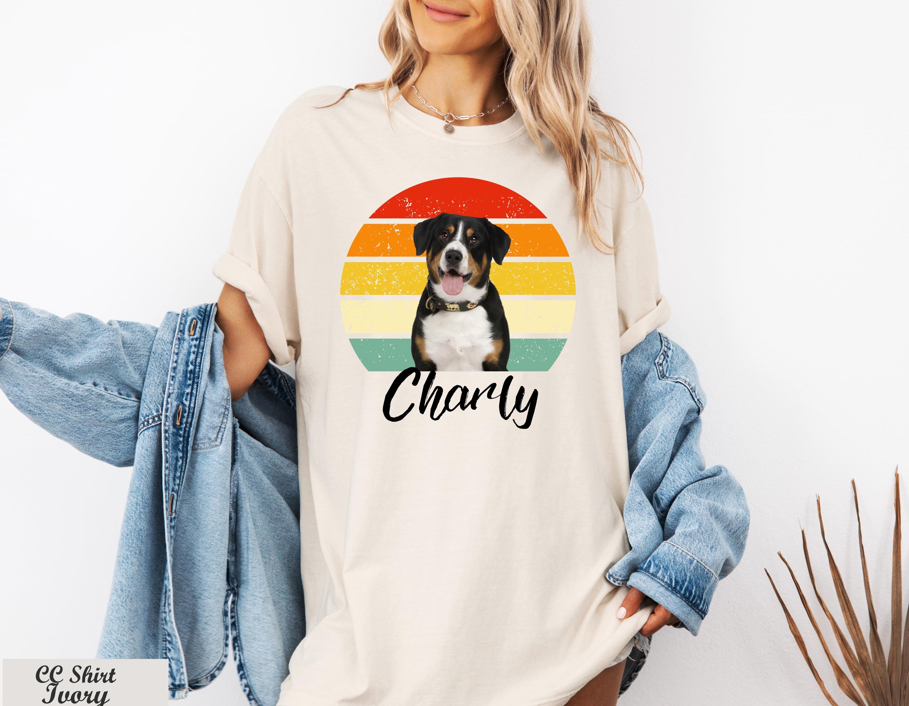 Custom Pet Portrait Shirt, Retro Pet Shirt, Dog Photo Shirt with Name, Personalized Dog Bootleg Shirt, Animal Lover Gift, Pet Portrait Tee