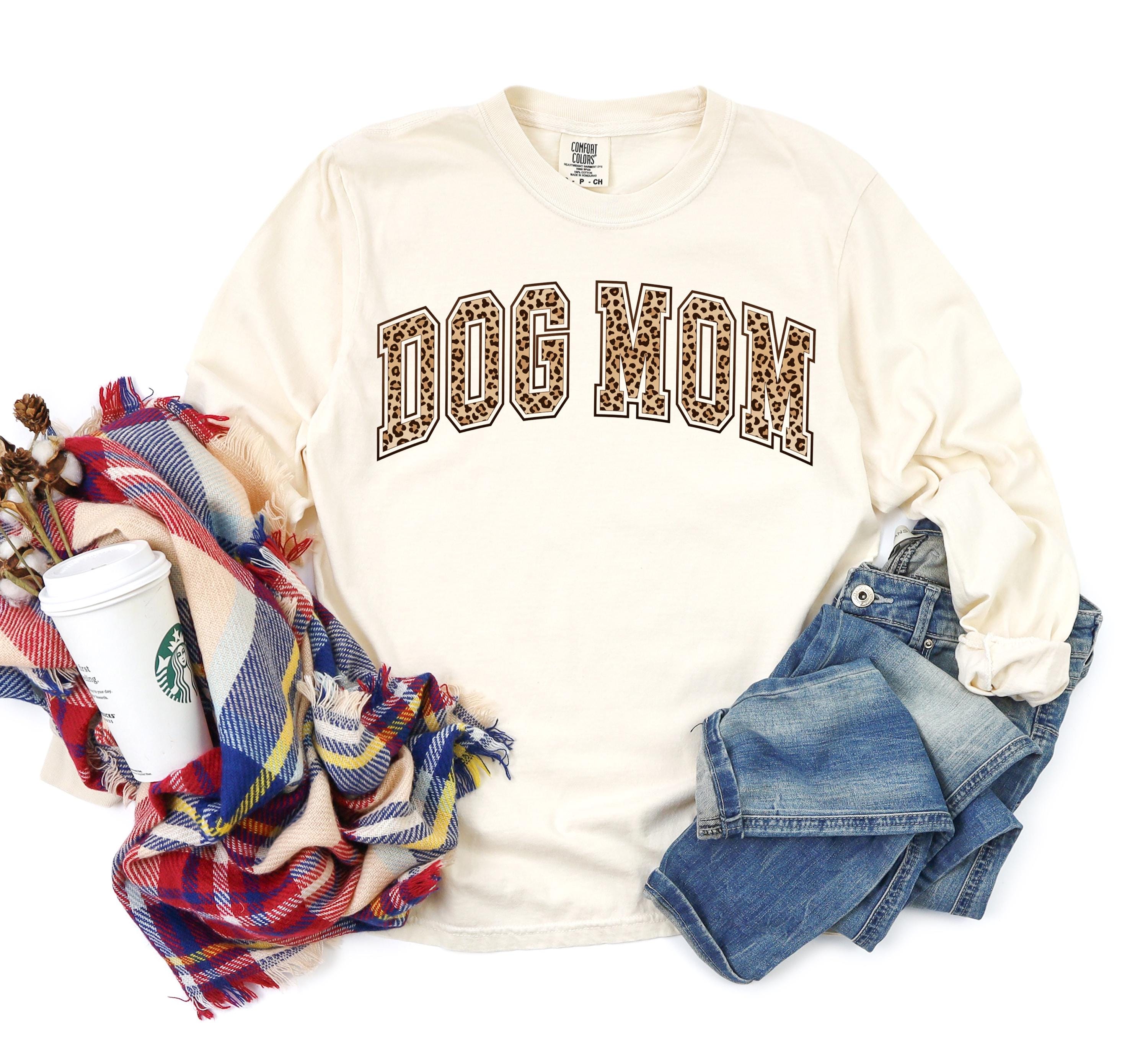 Dog Mom Leopard Sweatshirt, Dog Mama Sweatshirt, Dog Mama Sweater, Dog Mom Animal Print Sweatshirt, Dog Lover Gift, Cute Dog Mama Gifts