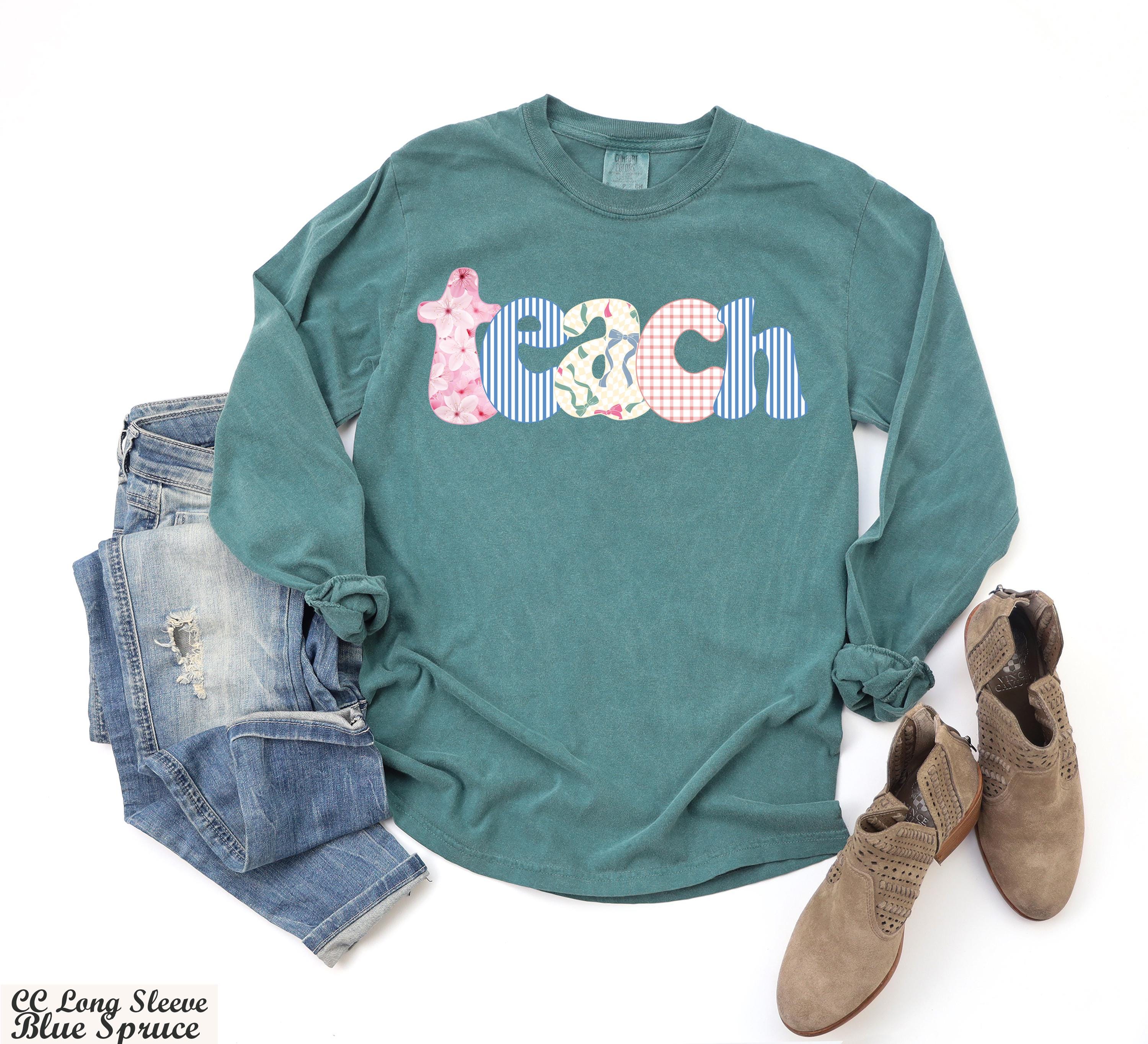 Floral Teacher Long Sleeve Shirt, Back To School Sweatshirt, Cute Teacher Gift, Teacher Appreciation Gifts, Graduation Gift for Teacher
