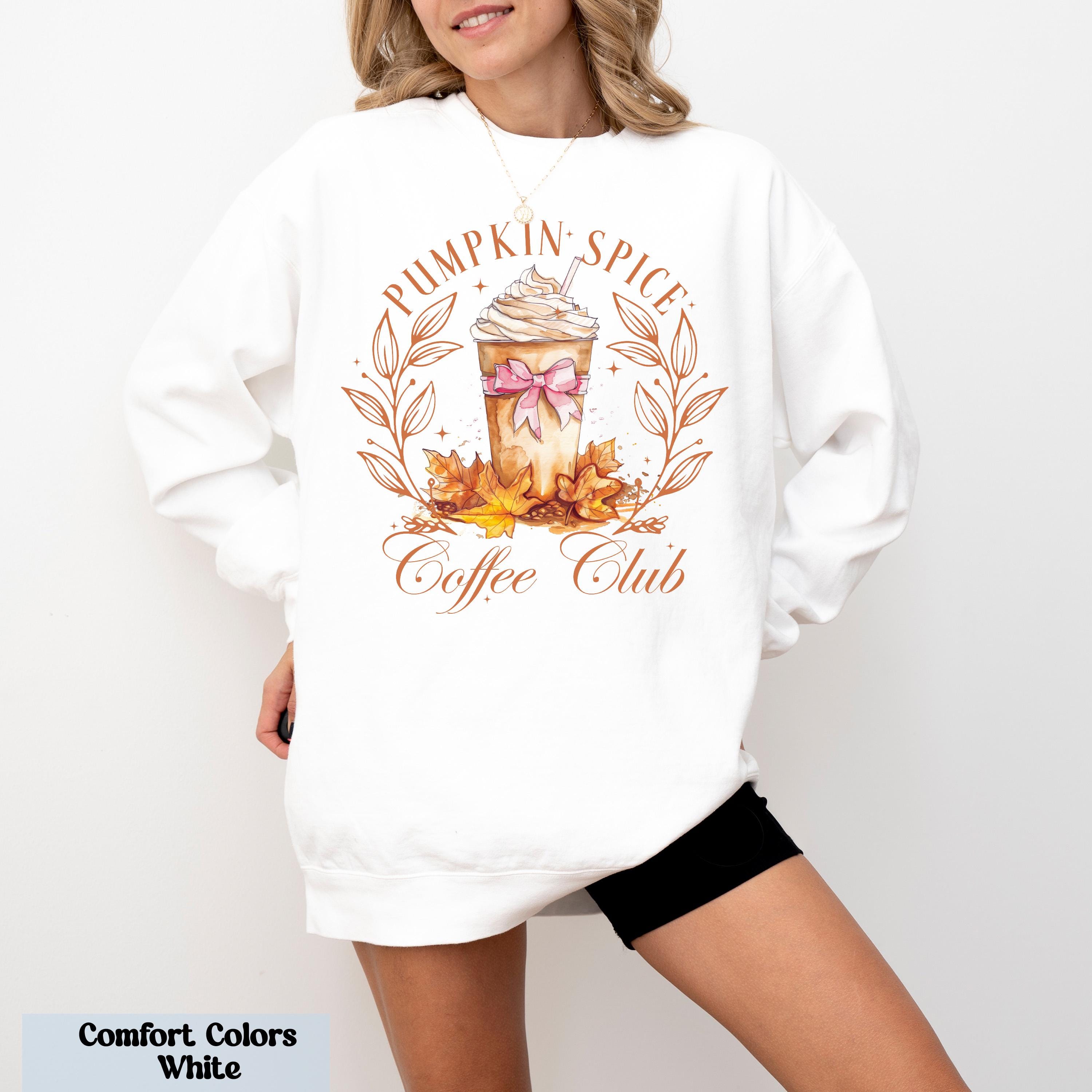 Pumpkin Spice Coffee Club Sweatshirt, Autumn Leaves Fall Sweater, Thanksgiving Sweater, Autumn Sweater, Pumpkin Spice Latte Lover Crewneck