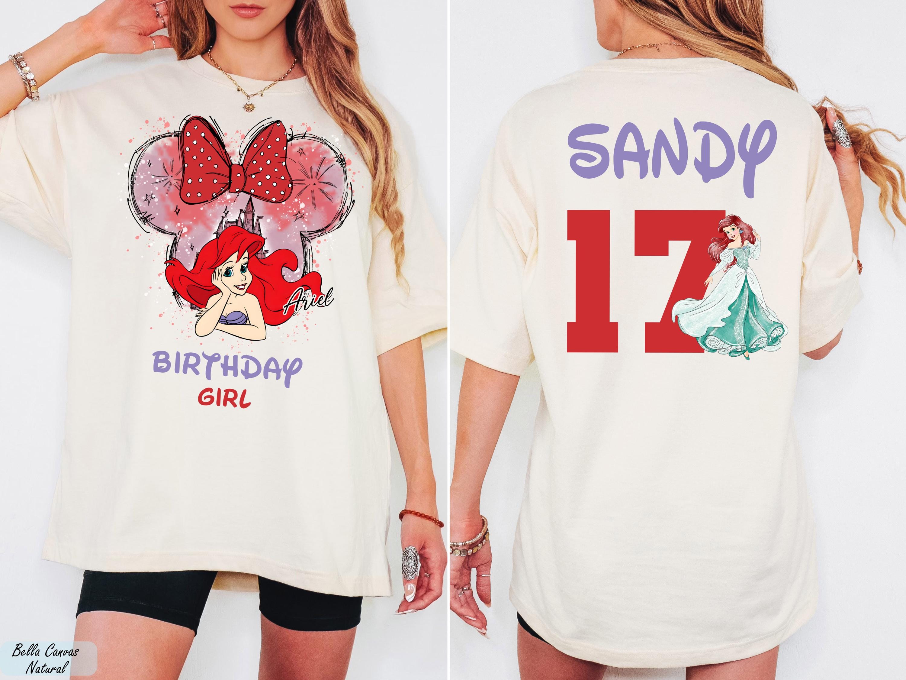 Custom Disney Birthday Girl Shirt, Custom Birthday Girl Gift, Kids Name Age Tee, Custom Disney Princess Birthday Shirts,Kids Birthday Shirt