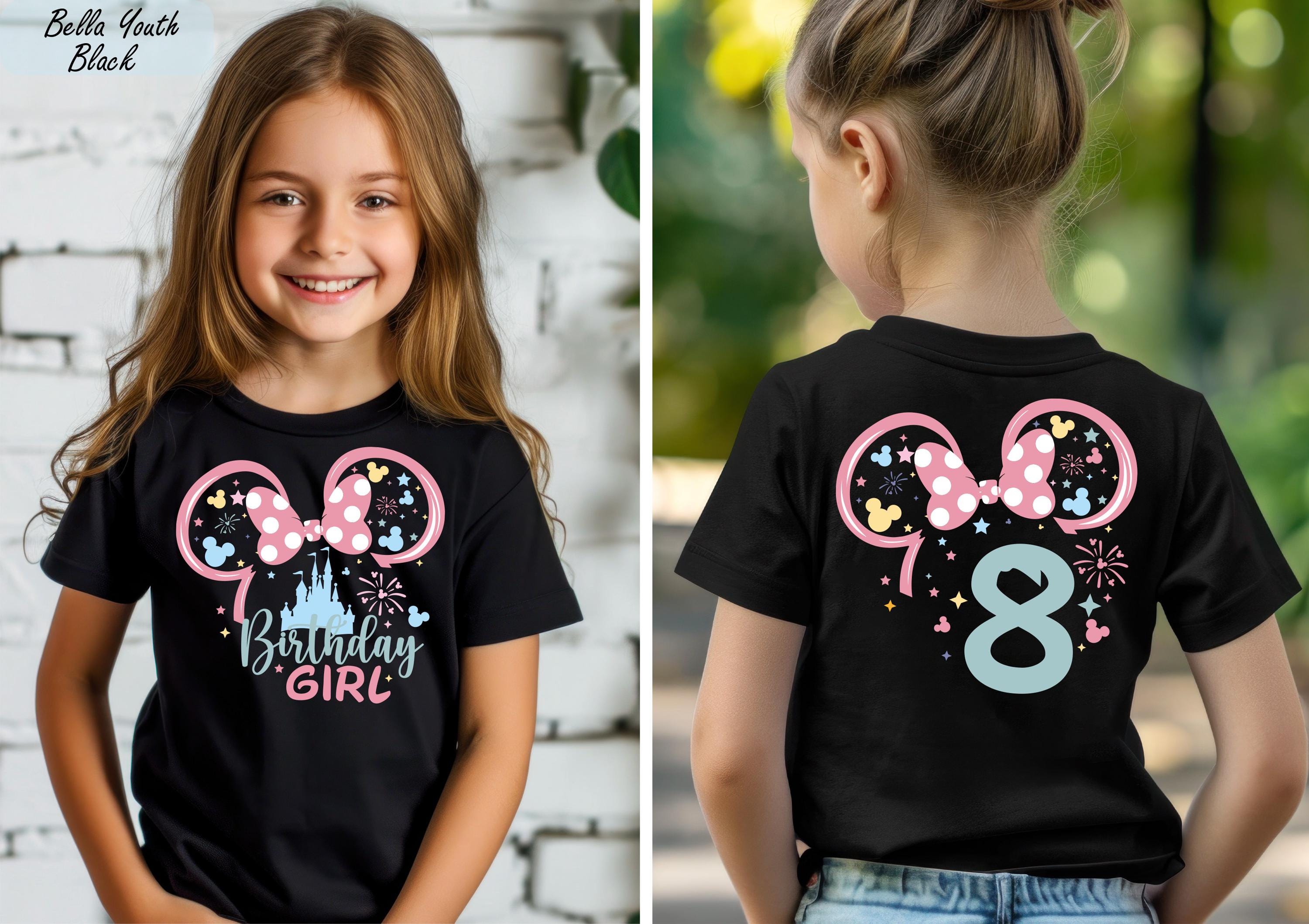Custom Birthday Boy Shirt, Birthday Girl Gift, Kids Age Tee, Front And Back Birthday Tee, Custom Birthday Gift, Disney Castle Birthday Tee