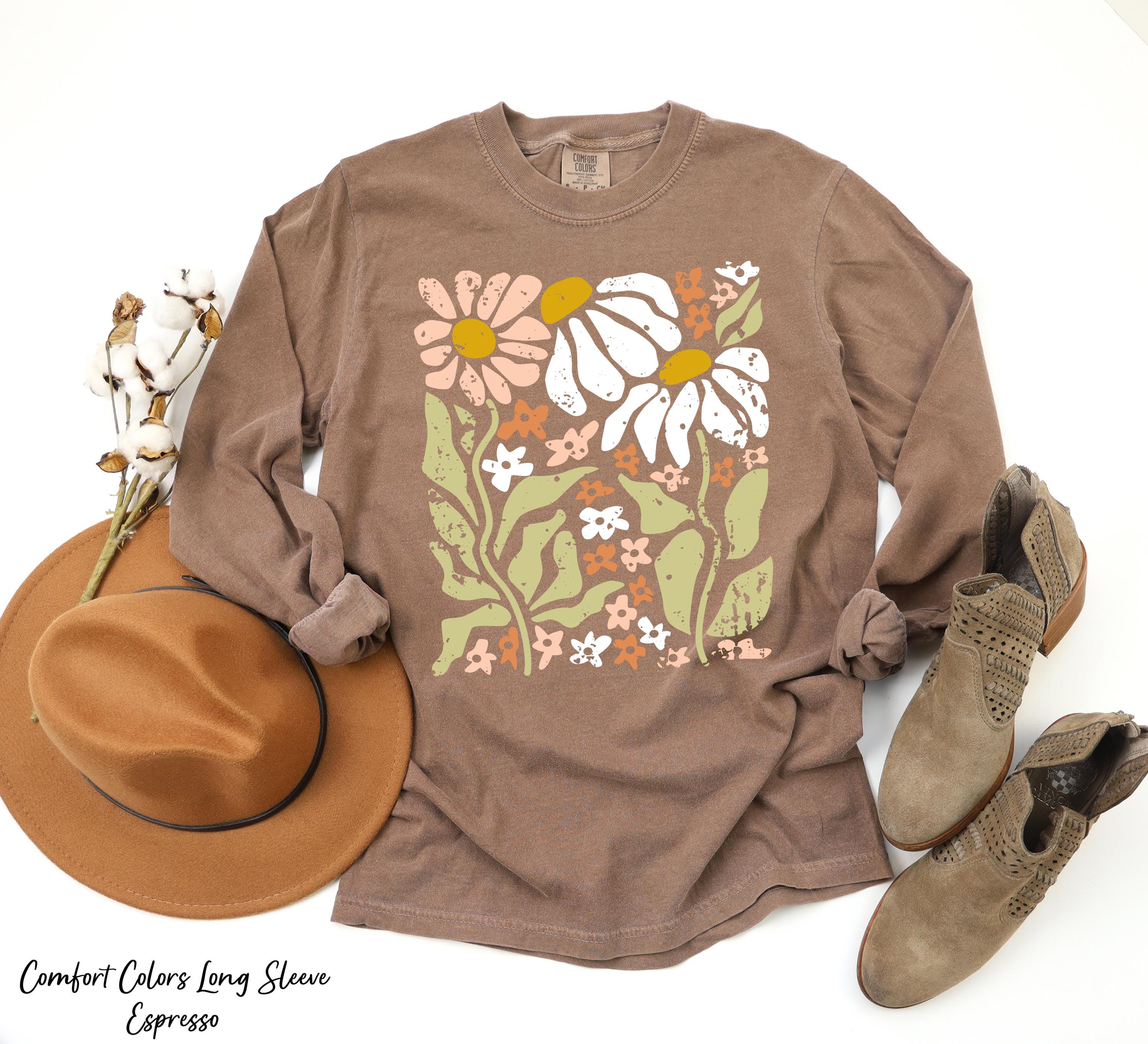 Vintage Pressed Flowers Sweatshirt, Wild Flowers Sweatshirt, Vintage Botanical Sweatshirt,Fall Vibes Sweatshirt,Thankful Floral Sweatshirt