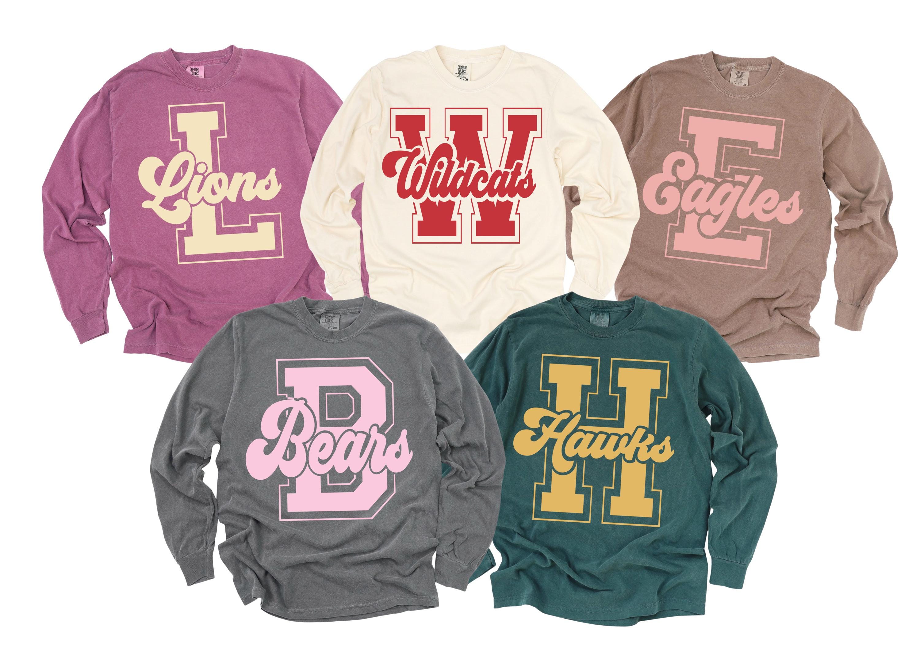Comfort Colors Custom School Mascot Sweatshirt, Team Spirit Sweatshirt,Favourite Team Long Sleeve,Game Day Outfit, Cheer Mascot Sweatshirt