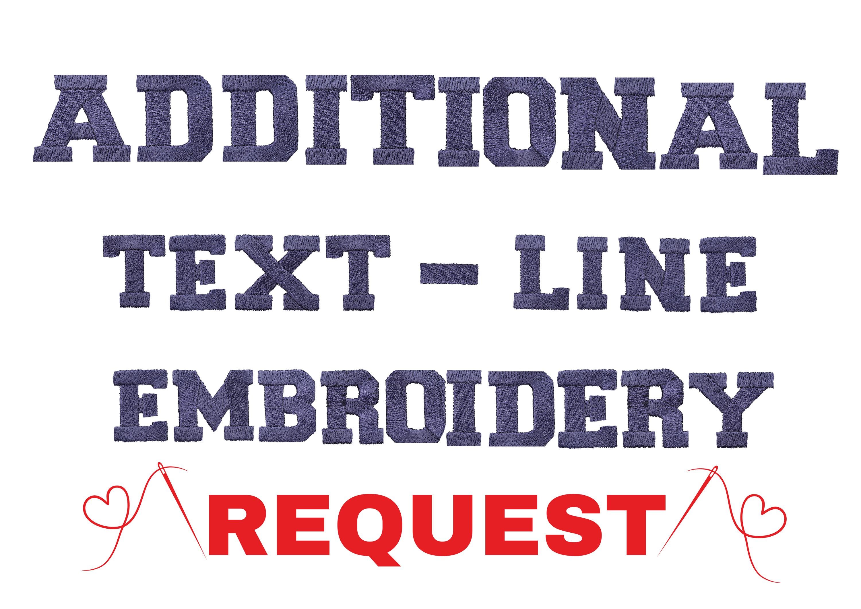 Custom Back Embroidery, Additional Text Embroidery , Extra Line for Custom Embroidery