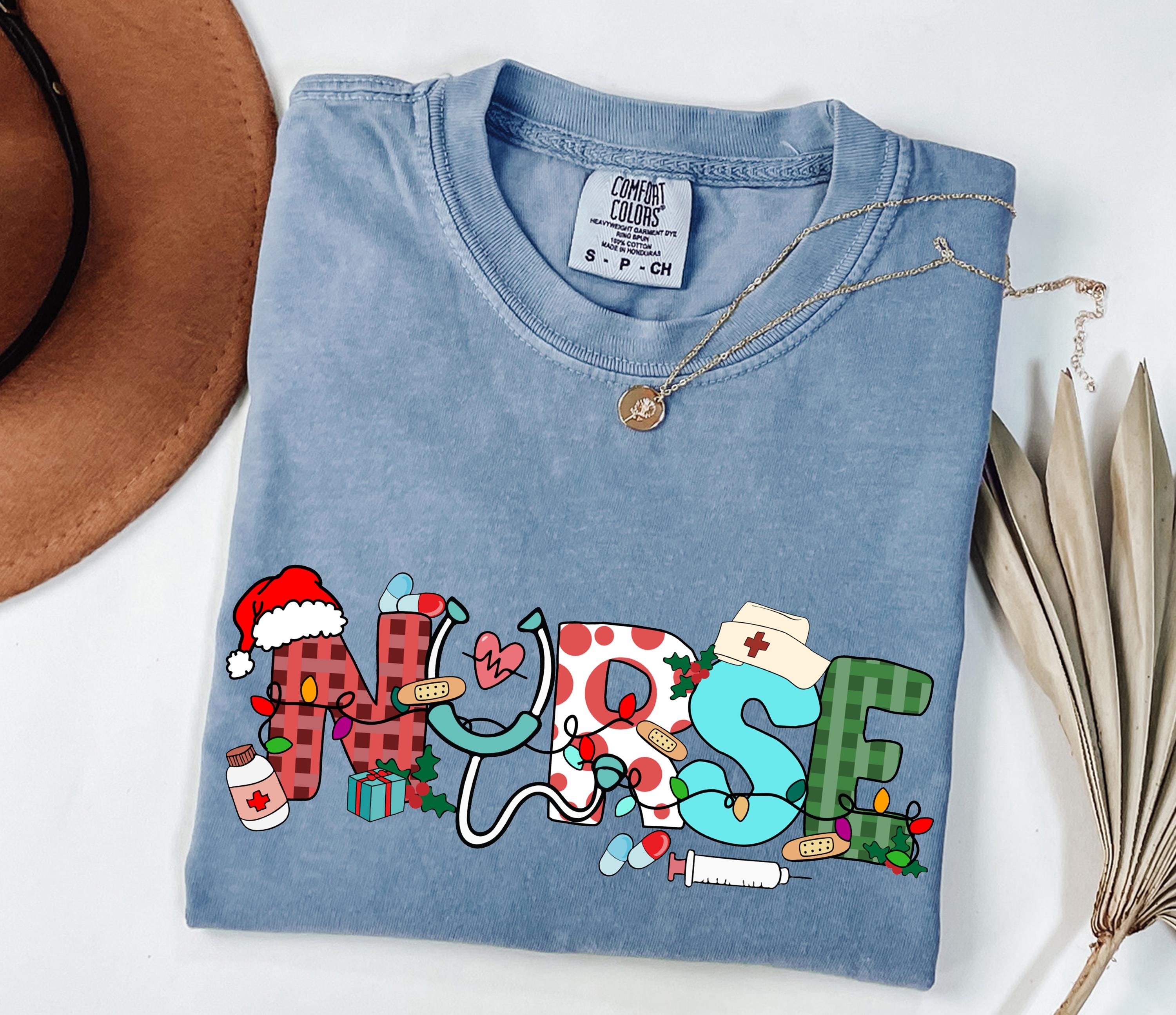 Christmas Nurse T-Shirt, Registered Nurse Holiday Gift, Christmas Stethoscope Nurse Shirt, Christmas Gift for Nurse, Xmas Nurse T-Shirt