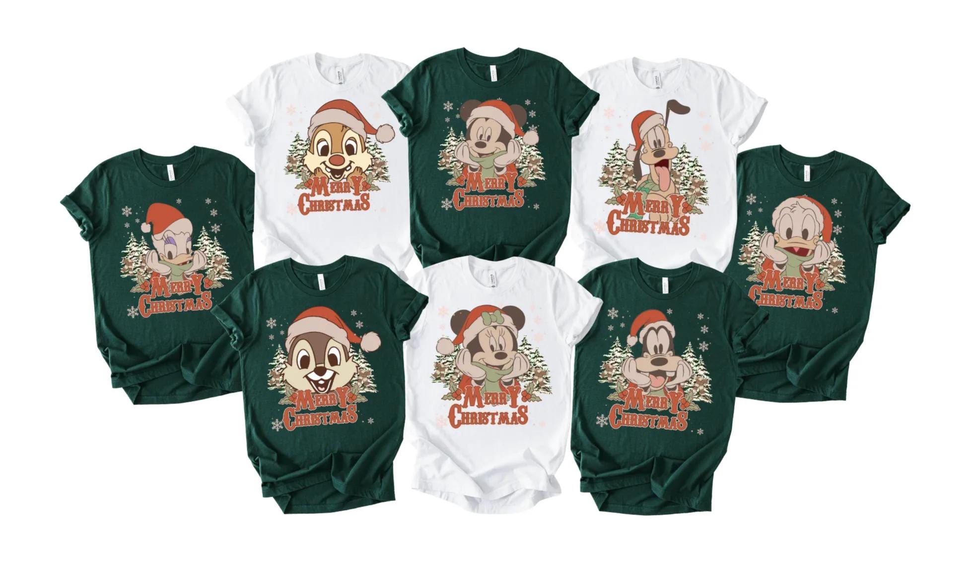Disney Couple Christmas Light Shirt, Mickey Very Merry Xmas Matching Tee, Chip N Dale Double Trouble Christmas Shirt, Pluto Daisy Shirt