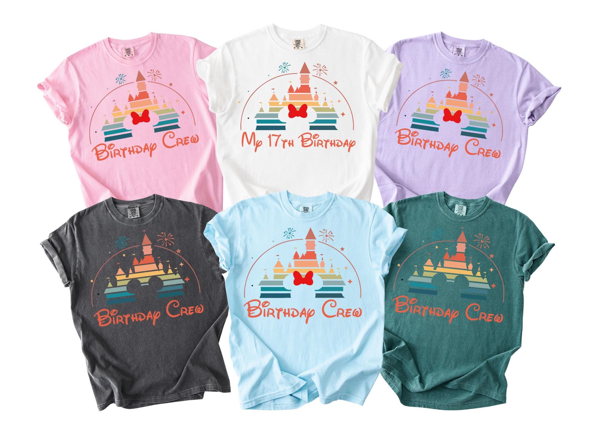 Birthday Group T-Shirt: Disney Castle Theme (Custom Colors & Sizes)