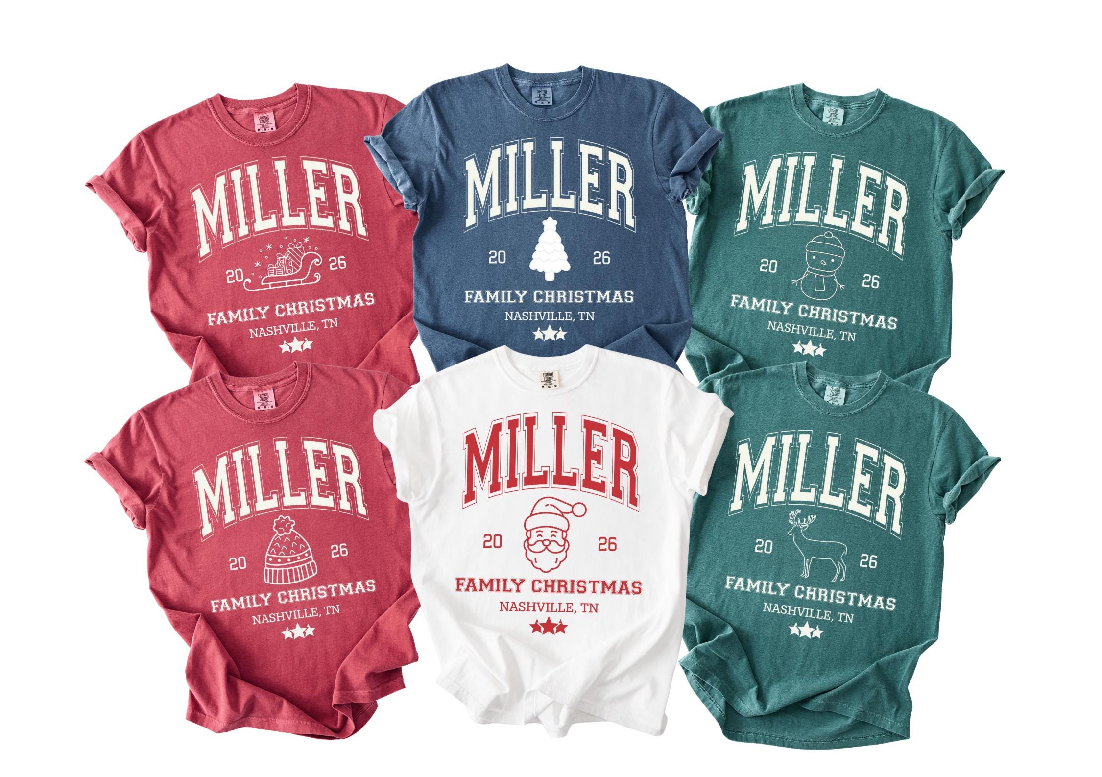 Personalized Family Christmas Shirts, Christmas Family Shirt, Matching Holiday Shirts, Custom Family Name Shirts, Christmas Squad T-Shirts