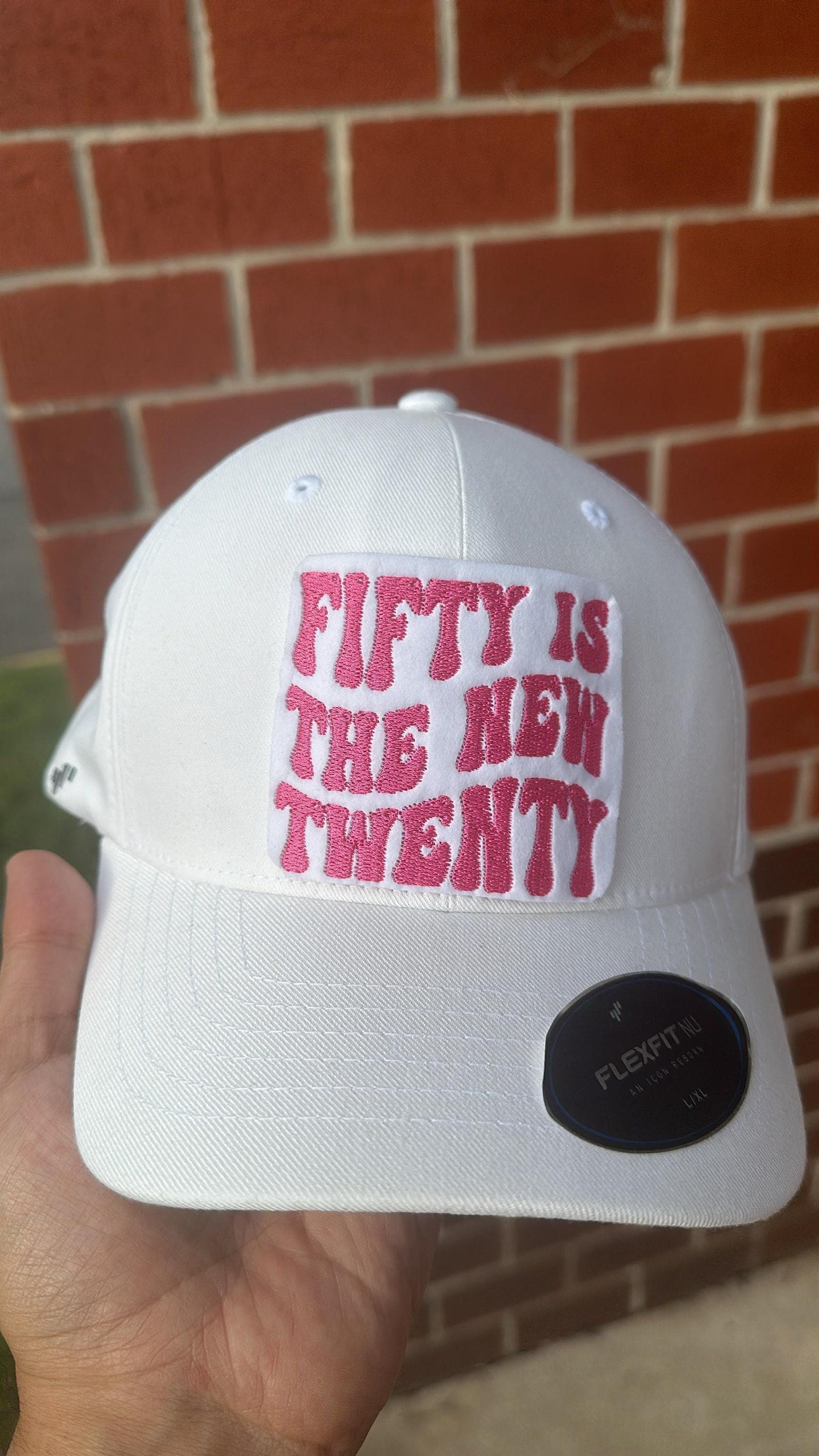 Custom Embroidery White Hat, Personalized Text Hat, Custom Wavy Text, Custom Birthday Gift, Embroidery Hat