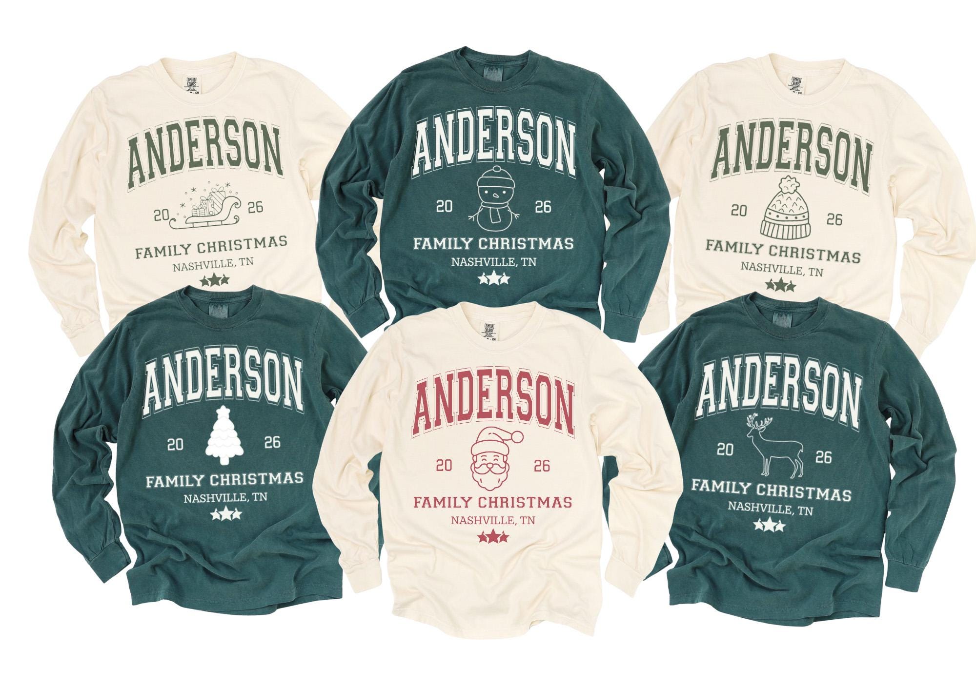 Personalized Family Christmas Sweatshirts, Matching Family Christmas Crewneck, Xmas Family Sweatshirt, Custom Name Christmas Sweatshirt,