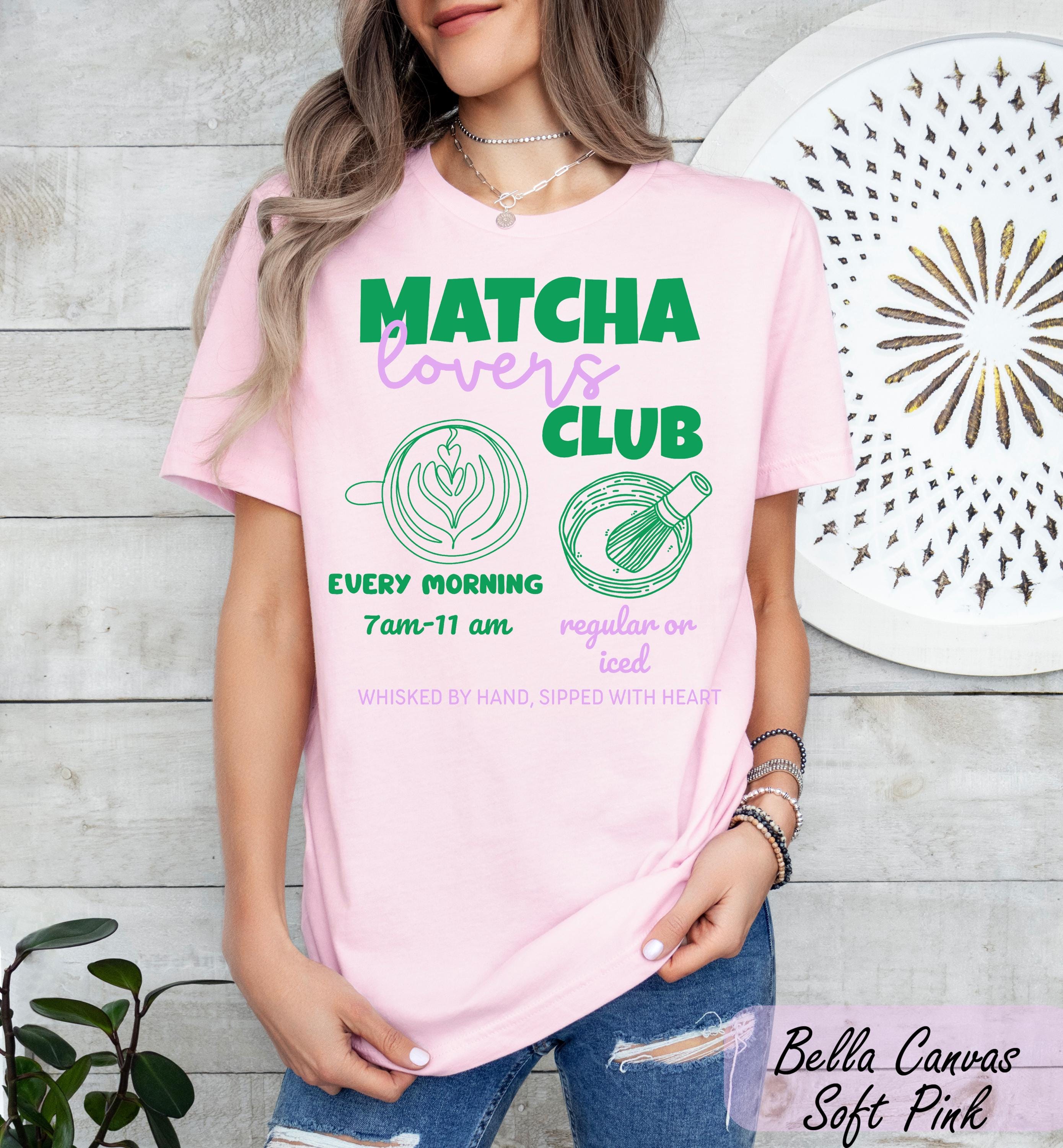 Comfort Colors® Matcha Lovers Club Shirt, Cafe Aesthetic Graphic Tee, Cute Green Tea Shirt, Matcha Lover Gift,Tea Shirt for Her,Matcha Era