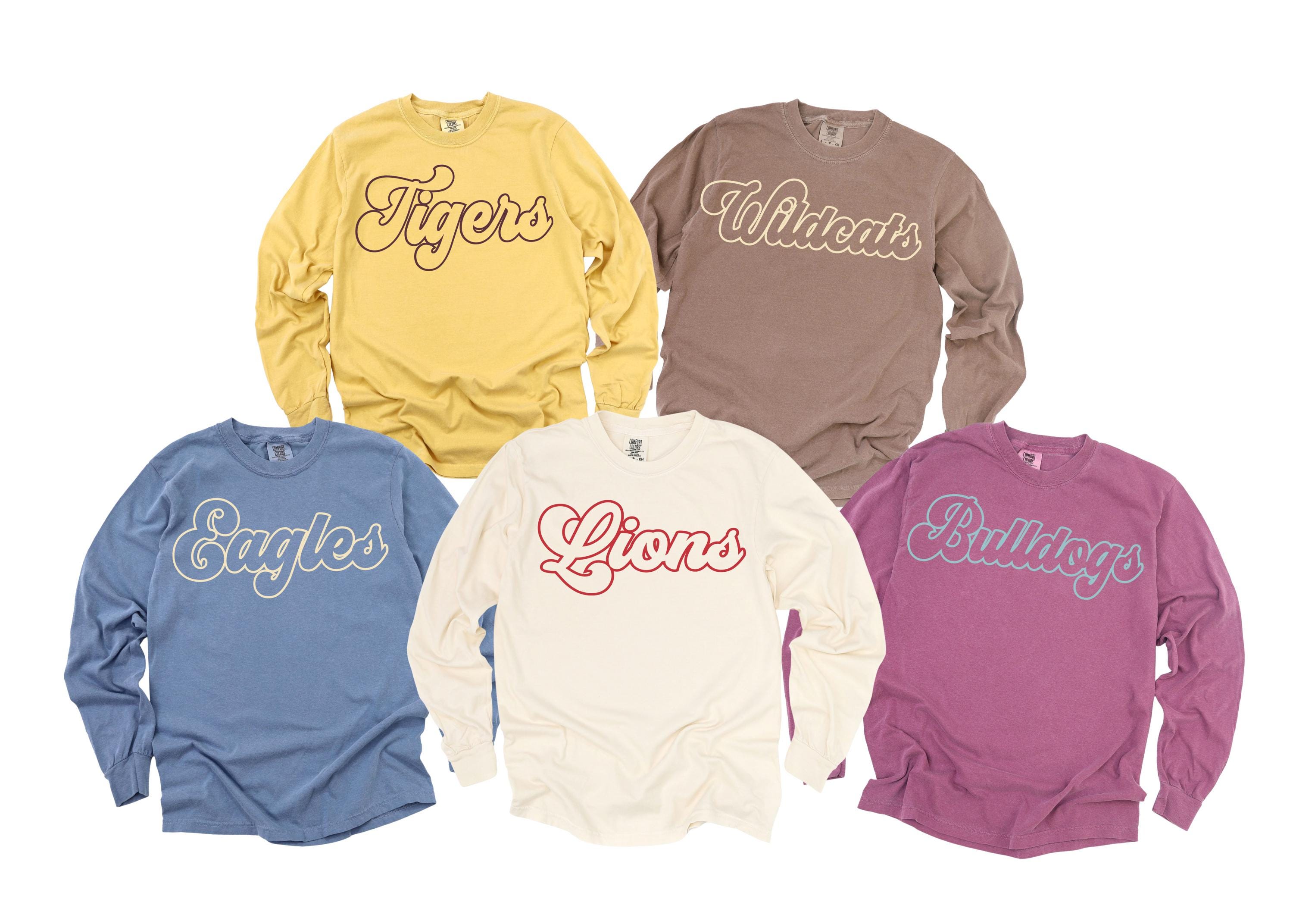 Custom School Mascot Sweatshirt, Personalize Team Spirit Long Sleeve, Game Day Outfit, School Mascot Sweatshirt, Cheer Mascot Sweatshirt