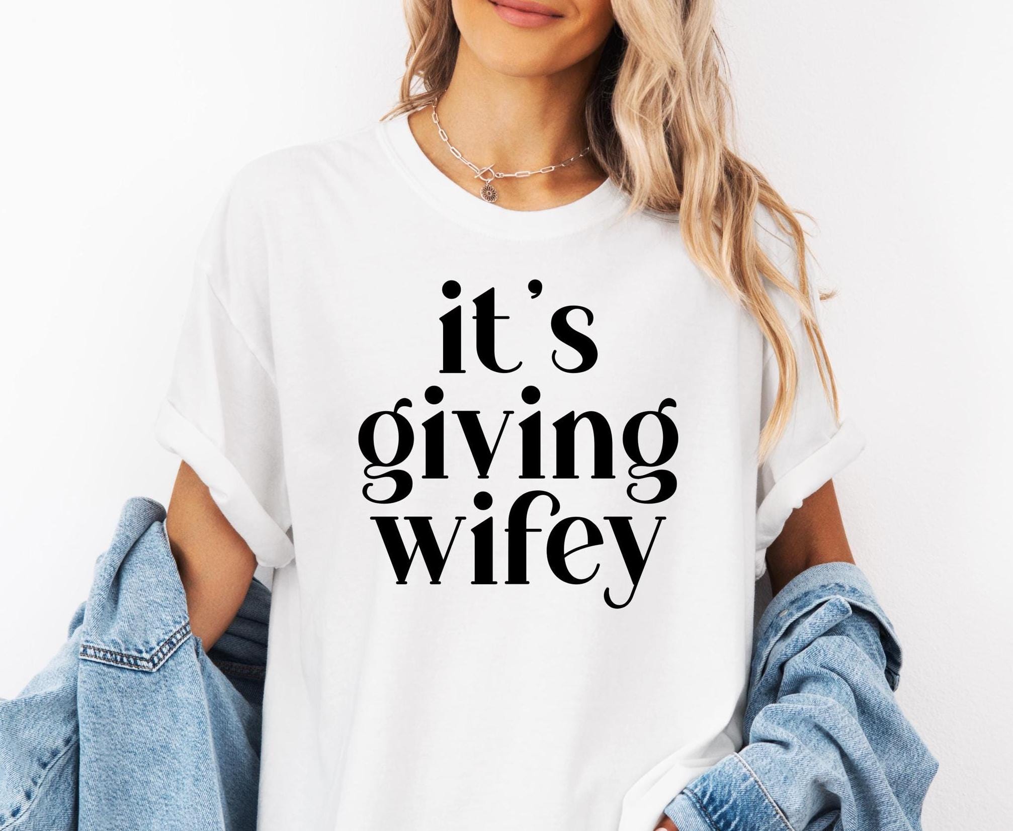 Comfort Colors® Its Giving Wifey Shirt, Newlywed Shirt, Engagement Gift, Honeymoon Outfit, Wedding Day Tee, Bride Gift, Bride to Be Shirt